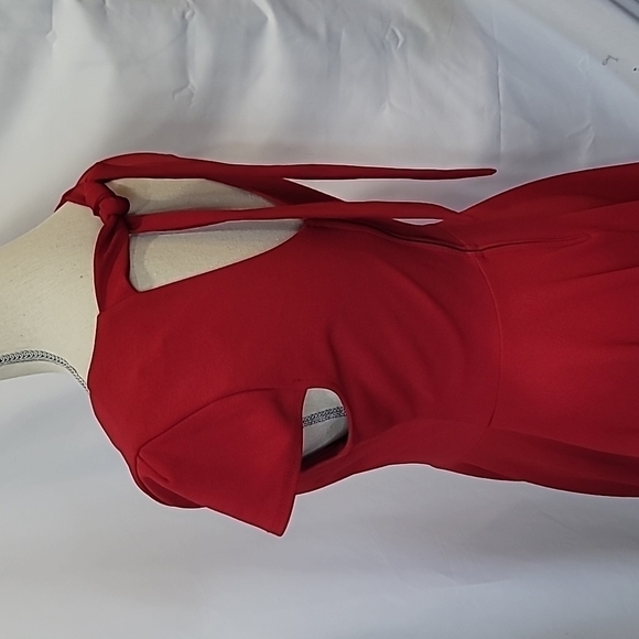 Free with Purchase Nwot B. DARLIN Deep V Back Tie Skater Skirt Mini Dress Cap - Picture 5 of 6